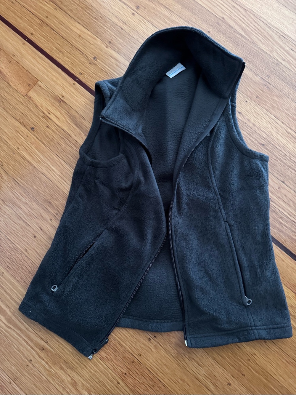 Women's Charcoal Grey Fleece Zip-Front Vest